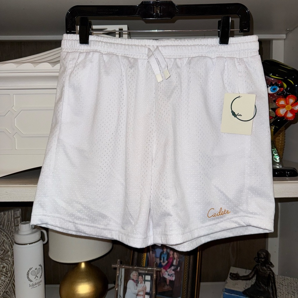 Cadets Check Out Mesh Shorts in white SZ 12/14 (31-34” Waist) NWT boys